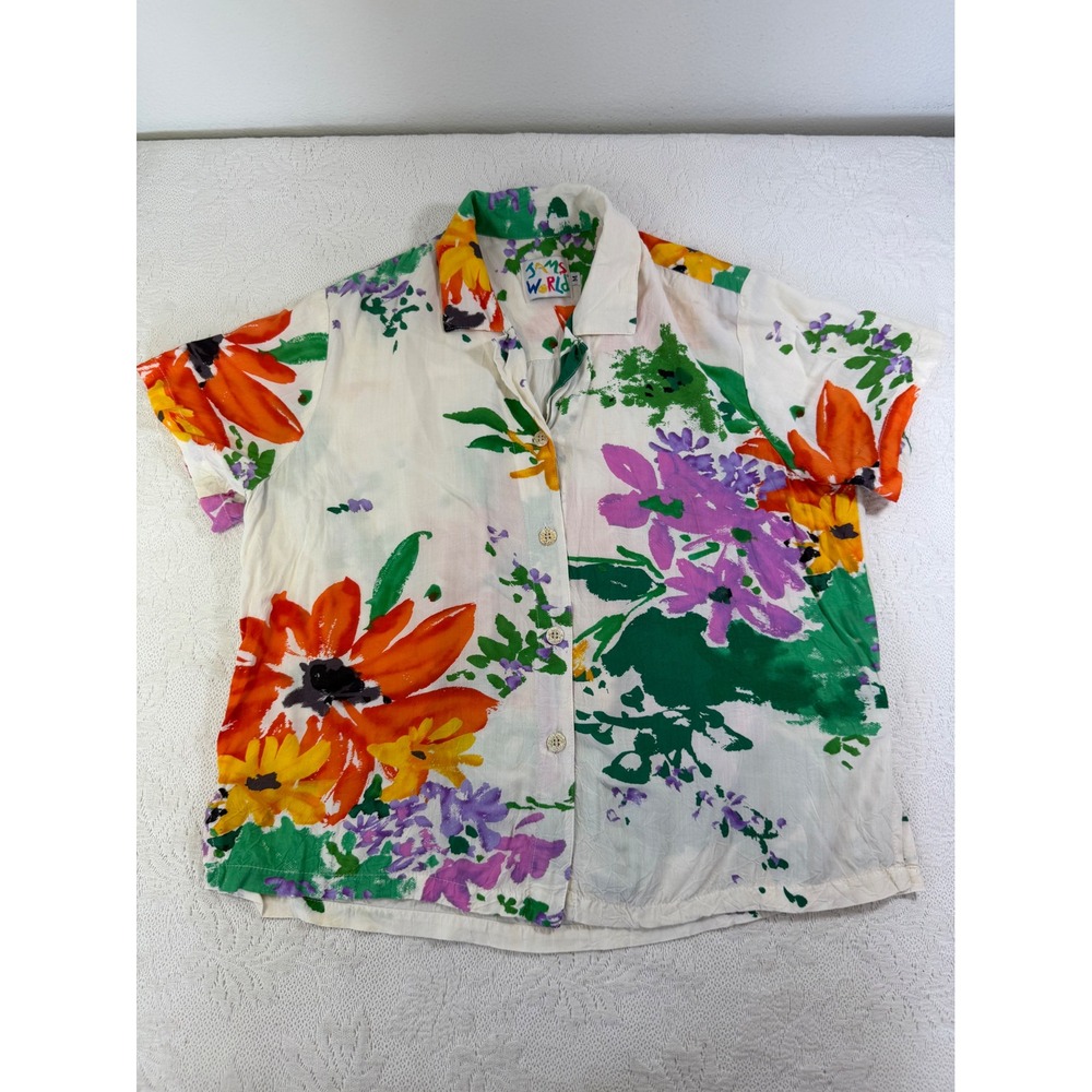 Vintage Jams World Verdant Floral Rayon Shirt Made in Hawaii W624-VERD Medium
